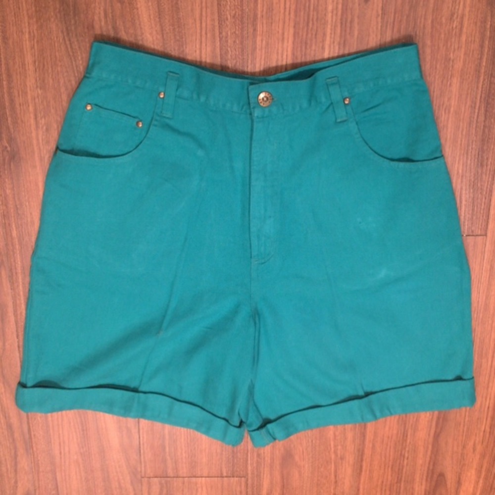 Turquoise Vintage Copper Key High Waisted Shorts